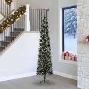 Vidaxl Umestno božično drevo Zelena 240 cm PVC, plastika in jeklo