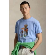 Polo Ralph Lauren Majica  pastelno modra / konjak / črna / bela