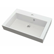 Umivalnik iz litega marmorja ORINIKO, 60 x 15 x 45 cm, bel - Bela - 24 - 45.00 - Liti marmor - Obešen na steno – vijaki - Da - Sapho - ORINOKO A AMUR - 60.00 - 1 odprtina - Rectangle - Umivalnik - 60x11x45 cm