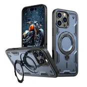 HURTEL Trendovski ovitek za iPhone 16 Pro Hybrid Armor z MagSafe – moder