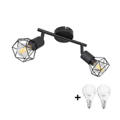 Globo - LED spot svetlo XARA 2xE14/6W/230V crna