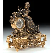 Casa Padrino luxury baroque table clock gold/bronze 28 x H. 35 cm - Handmade bronze clock baroque style - Baroque desk clock - Baroque desk decoration - Baroque decorative accessories
