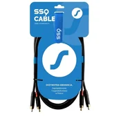 slomart SSQ RCARCA3 avdio kabel, 2x RCA - 2x RCA, 3m, črn