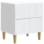 vidaXL Nočna omarica s predalom Bela 43 x 34,5 x 48 cm Inženirski les