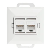 Dvostruka uticnica tel-comp. RJ-45 Cat5 biserna, RJ45-5CAT/P2, bijela