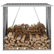 vidaXL Vrtna lopa za drva pocinkano jeklo 163x83x154 cm sive barve