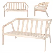 Vrtna klop za balkon 126x76x76 cm, lesena, brez impregnacije