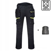 shumee PORTWEST DX440 Stretch hlače z žepi in elastiko, črne barve, 36-UK52