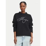 HUGO Pulover 50569398 Črna Relaxed Fit