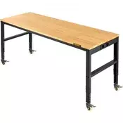 VEVOR Delovna miza nastavljive višine 122x61x104 cm rjava