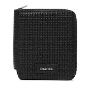 Calvin Klein Denarnica Embossed Woven Zip Billfold LV04D1112G Črna
