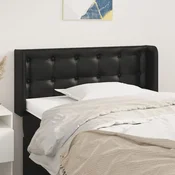 Uzglavlje s ušima crno 83x16x78/88 cm od umjetne kože