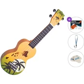 Mahalo Hawaii Standard SET Hawaii Green Burst Soprano ukulele