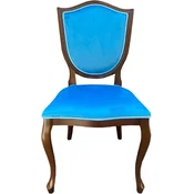 Casa Padrino luxury Art Deco dining chair blue/brown - Art Deco solid wood chair - Art Deco dining room furniture - Art Deco furniture - Art Deco furnishings - Luxury furniture in Art Deco style