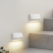Lindby LED zunanja stenska svetilka Appeso, širina 16 cm, komplet 2 kosov - Sodobni - bela (RAL 9003) - Plastika