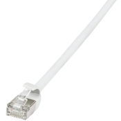 LOGILINK LogiLink CQ9041S RJ45 omrežni kabel CAT6a U/FTP 1.5 m bela izjemno tanek, ognjevaren, prilagodljiv, zaščita iz folije, brez halogena, z zaščitnim zapo, (20421564)