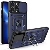 HURTEL Hybrid Armor Camshield etui iPhone 13 Pro pancerny pokrowiec z osłonš na aparat niebieskie