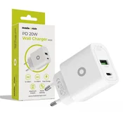 INNA CARREGADOR DE PAREDE MOBILE ORIGIN PD20W PARA CELULARES COM PORTAS USB-A E USB-C.