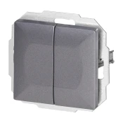 Dvostruka trostruka sklopka za ugradnju Pearl, 10A, 250V, WP-2/5P, antracit