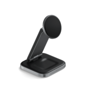 Satechi 3-in-1 Foldable Qi2 Wireless Charging Stand with Type A,C,G plugs - Space Gray