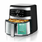 slomart Heinrich's HFR 8205 Air Fryer 8,0 l 1800 W - Črna in srebrna, LED zaslon, 8 programov, enostavno čiščenje