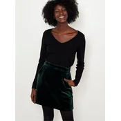 Dark green skirt in suede CAMAIEU - Women