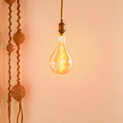 Näve LED viseča luč Ontario, konopljina vrv, enojna svetilka - Dnevna soba/jedilnica - Vintage - antična medenina, črna - Kovina