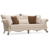 Casa Padrino luxury baroque living room sofa cream/silver/antique silver - Handmade baroque style sofa with decorative pillows - Luxury living room furniture in baroque style
