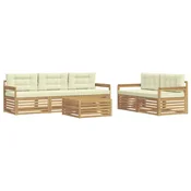 Set vanjskih sofa 6 pcs Bijela i krem