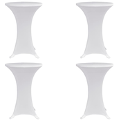Navlaka za stol za stajanje O 80 cm bijela rastezljiva 4 kom