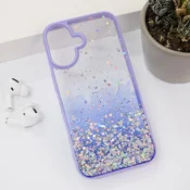 Maska Frame Glitter za iPhone 16 ljubicasta