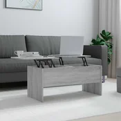 Klubska mizica siva sonoma 102x50,5x46,5 cm konstruiran les