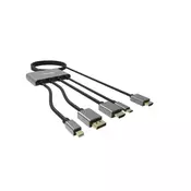 SANDBERG Kabl-display HUB All-In-One USB C/DP/m DP/HDMI - HDMI 2m 509-21