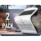V-TAC LED SOLARNA SVETLOBA S SENZORJEM PREMIKANJA 1,5W (220lm), IP65, bela/2-PACK!