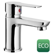BARON ECO 3,8 l/min, Mešalna pipa za umivalnik, krom - Krom - Bruckner - BARON - 84 - Medeninasti - Vzvod - Lepilo - Drugo - Krožni - 125 - 136 - 14