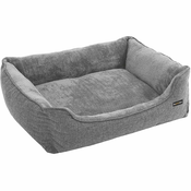 FEANDREA pasja postelja, hišna postelja 90 x 75 x 25 cm, siva