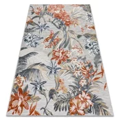 eoshop Preproga Structural BOTANIC 65262 Flowers, ravno tkana za balkon, teraso - siva ( - Velikost: 157x220 cm)