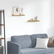 Polica na zidu Zidne 2 pcs Bež 40 x 9 x 3 cm Konstruirano drvo