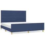 Vidaxl Posteljni okvir brez vzmetnice moder 180x200 cm blago