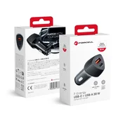 Forcell Car Charger 38W (USB-C + USB A) Black
