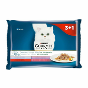 Vrečke Gourmet Perle, mini fileji z zelenjavo v omaki 4x85 g