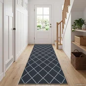 vidaXL Preproga runner ORIZ 1150 gsm Črn mrežast vzorec