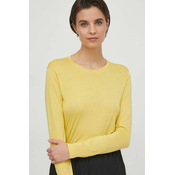 Majica dugih rukava Sisley za žene, boja: žuta