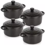 shumee Porcelanske pekače s pokrovom 450 ml 4 kosi.