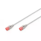 CAT 6 U-UTP slim patch cord, Cu, LSZH AWG 28/7, length 2 m, color Grau