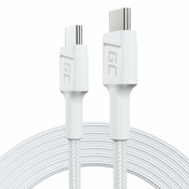 Kabel White USB-C Type C 2m Green Cell PowerStream with fast charging Power Delivery 60W, Ultra Charge, Quick Charge 3.0
