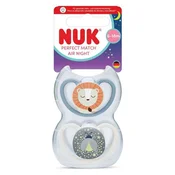 Nuk tolažilna duda - silikon Perfect Match Air Night 6-18 m, 2 kos