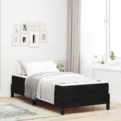 Krevet s opruga kutije s madracem Crna 100 x 210 cm tkanina