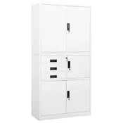 Vidaxl Pisarniška omara bela 90x40x180 cm jeklo