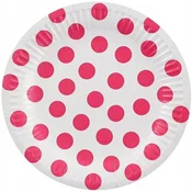 GoDan Papirnati krožniki, pikice, magenta, 18 cm, 6 kosov.